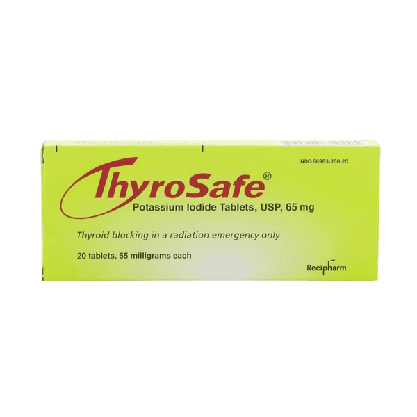 Von der FDA zugelassene Thyrosafe Kaliumiodid (KI) Tabletten - Schützt vor radioaktivem Jod